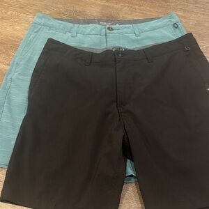 Quiksilver Men's Black and Teal Hybrid Shorts
